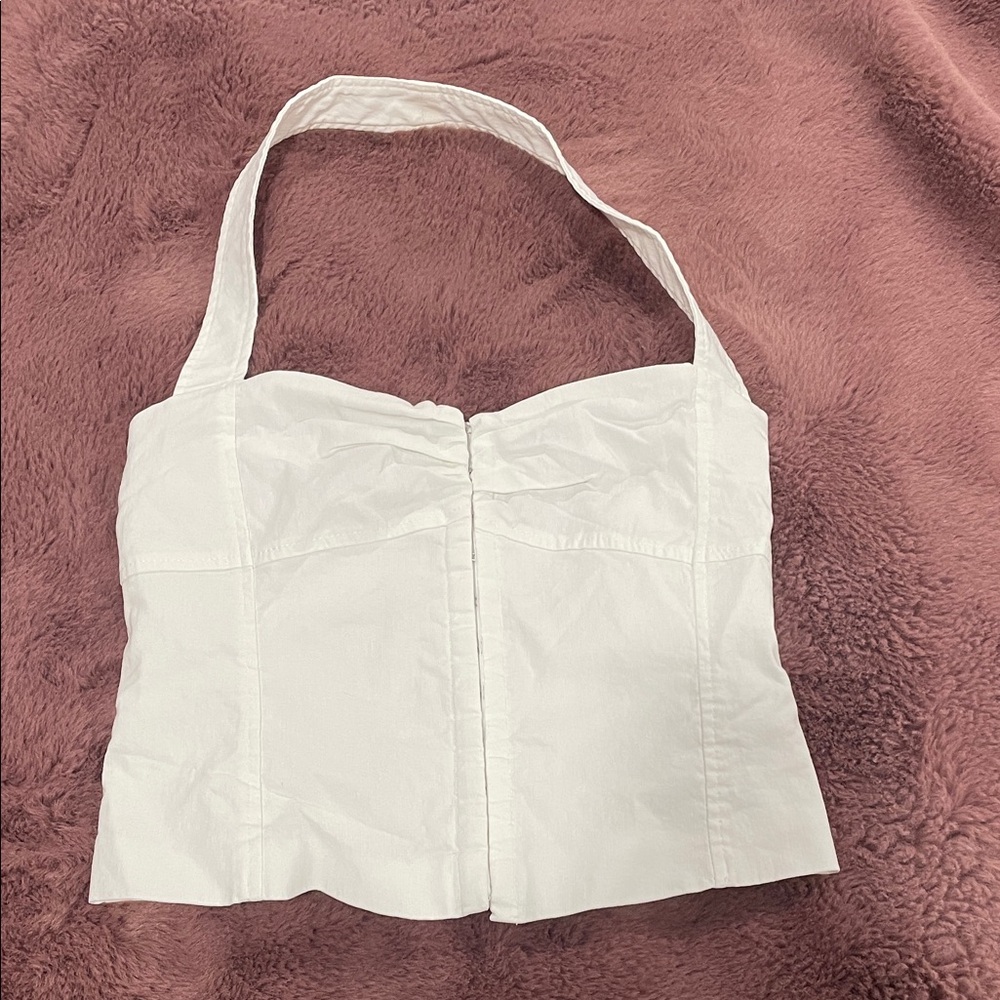 Zara White Strapless Crop Top